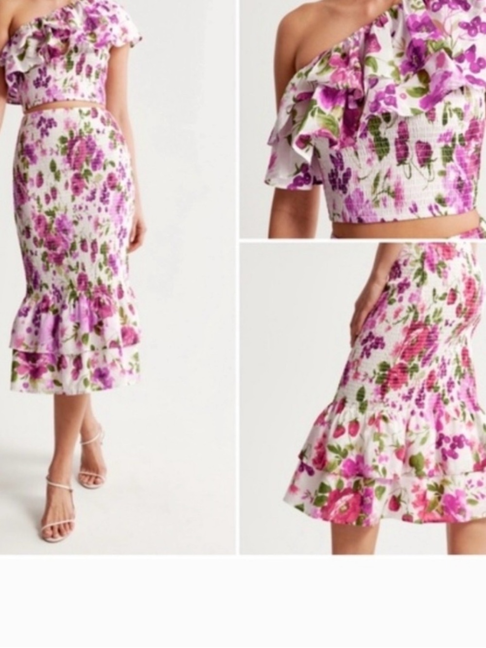 Abercrombie & Fitch White Floral Two-Piece Dress Set